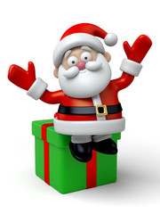 The Santa Claus and a gift box