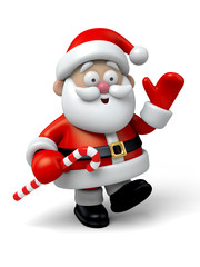 The Santa Claus makes a personalized gesture