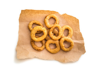 onion rings on parchment