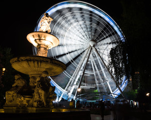wheel and fountain in Budapest