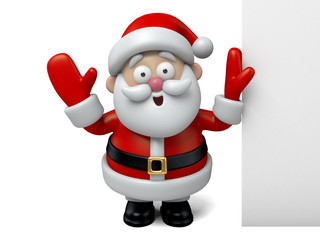 The Santa Claus and a white board
