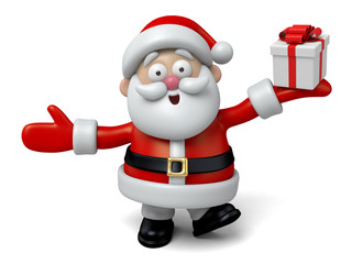 The Santa Claus and a gift box