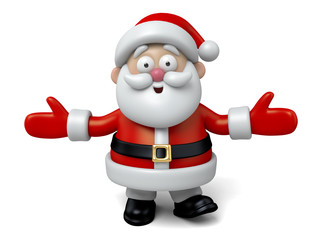 The Santa Claus makes a personalized gesture