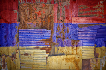 Corrugated Iron Armenia Flag