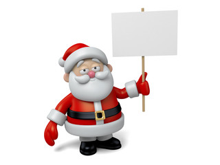 The Santa Claus and a white board