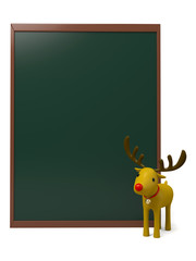 The Santa deer and a blackboard