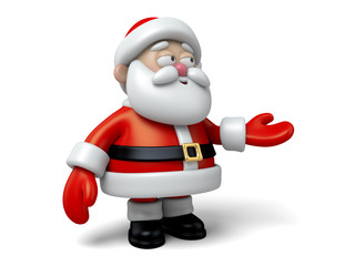 The Santa Claus makes a personalized gesture