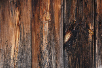 The brown background of wooden boards