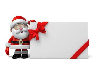 The Santa Claus and a gift box