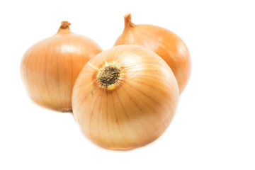  bulbs of onion on a white background