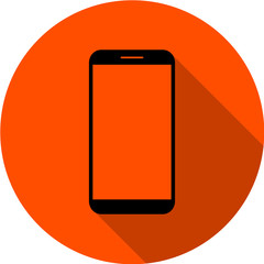 Black phone. Orange background. With shadow side