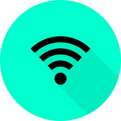 Wireless Icon, vector illustration. Wifi Flat design style. Blue background
