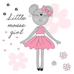 pretty little mouse vector illustration