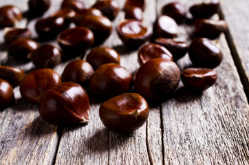 Ripe large chestnuts