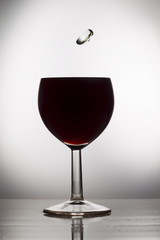 Wine pouring into a glass