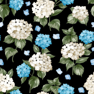 Seamless white flowers pattern.