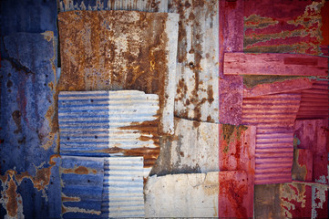 Corrugated Iron France Flag