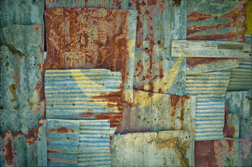 Corrugated Iron Mauritania Flag