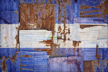 Corrugated Iron Nicaragua Flag