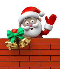 The Santa Claus and a wall