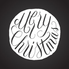 elegant christmas handwriting. chalk on board calligraphy.