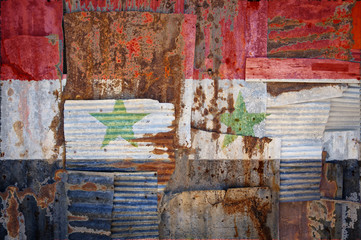 Corrugated Iron Syria Flag