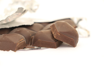 Dark chocolate bars stack
