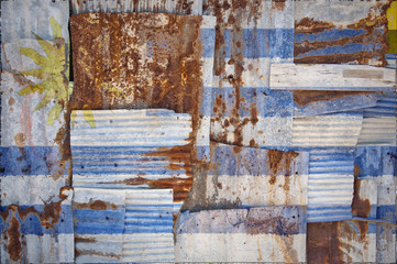 Corrugated Iron Uruguay Flag