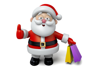 The Santa Claus makes a personalized gesture