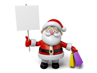 The Santa Claus makes a personalized gesture