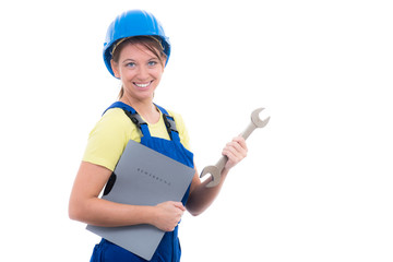 frau bewirbt sich für einen handwerksberuf