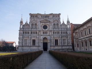 Certosa di Pavia. Picture of the church inside the large garden.