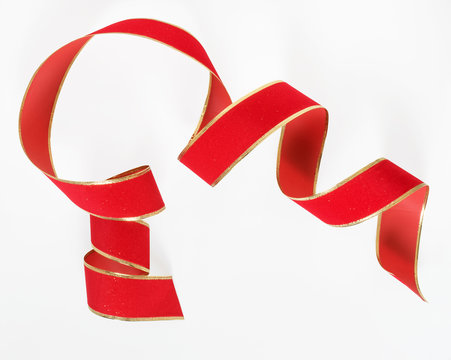 Red Ribbon with Gold Edges - Powered by Adobe