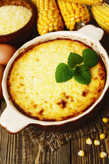 Casserole of corn groats
