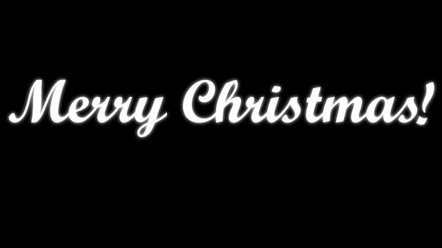 Merry Christmas Text on Black Background