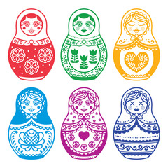 Matryoshka, Russian doll vector design