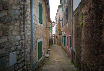Fototapeta premium Old streets of Herceg Novi old town