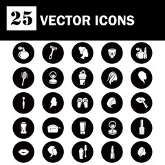 Set of twenty five beauty and fashion icons web and mobile