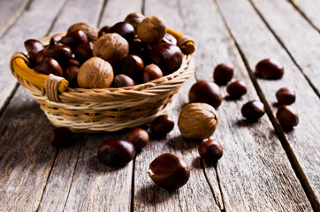 Ripe brown nuts