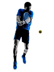  man silhouette playing tennis player © snaptitude