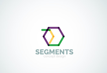 Fototapeta premium Vector outline minimal abstract geometric logo