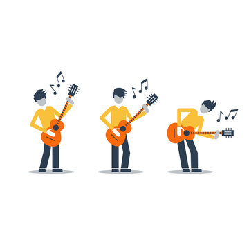 Music band performance. Bright attractive illustration for a cover or poster.