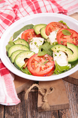 avocado,tomato and mozzarella salad