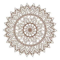 Round floral ornament pattern