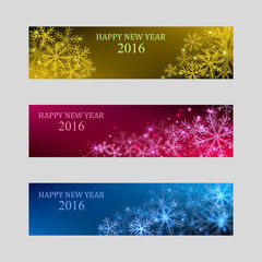 New Year Banners Set. Vector illustration