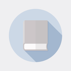 Flat design book icon with long shadow