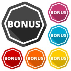 Bonus green icons set with long shadow