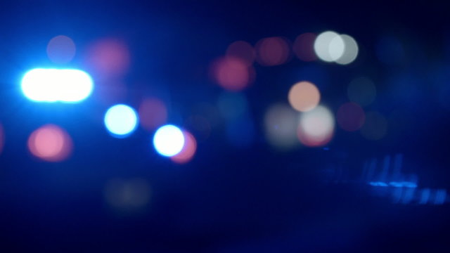Ambulance, Cops and Firetrucks Blurry Lights Panning Background at Night