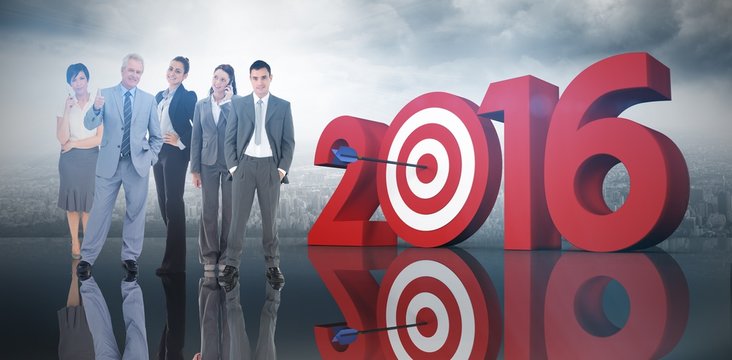 Composite image of business people