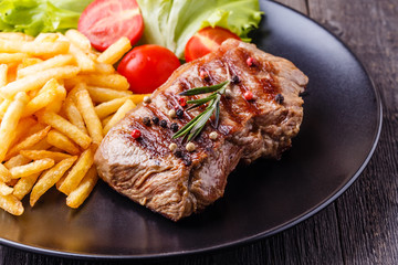 New York steak with french fries
